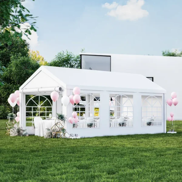 10x20FT Outdoor Canopy Tent Galvanized Heavy Duty Party Tent Wedding Event Shelters Carport Removable Sidewalls & 1 Storage Bags