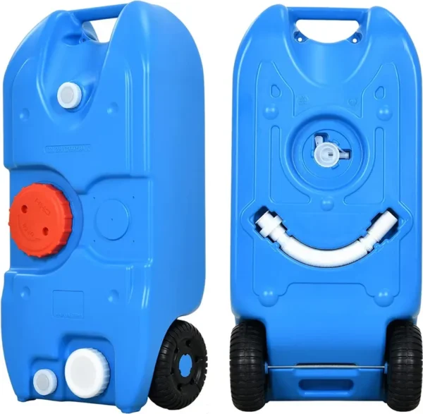 10.6 Gallon Portable Camping Water Holding Tank with Large Wheels