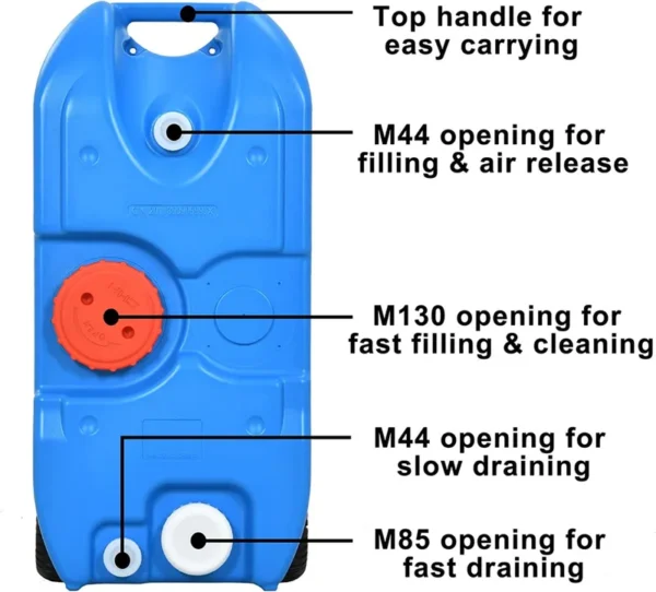 10.6 Gallon Portable Camping Water Holding Tank with Large Wheels - 图片 2