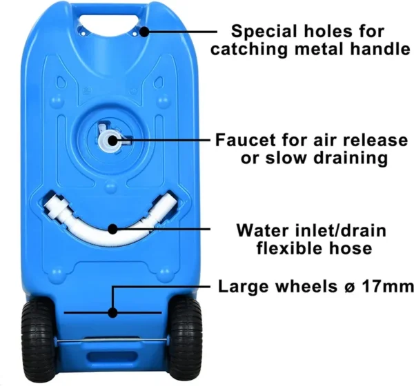 10.6 Gallon Portable Camping Water Holding Tank with Large Wheels - 图片 3