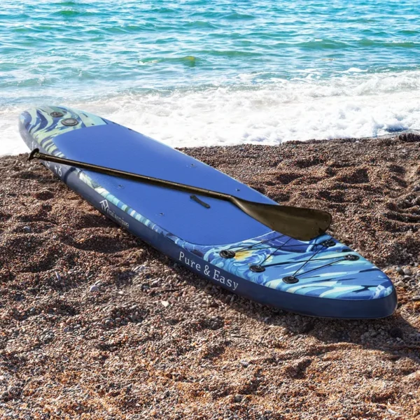 11'x 6'' Inflatable SUP Board with SUP Accessories Including Backpack Wide Stance Surf Control Waterproof Phone Case Leash Paddle Pump Standing Boat - 图片 6