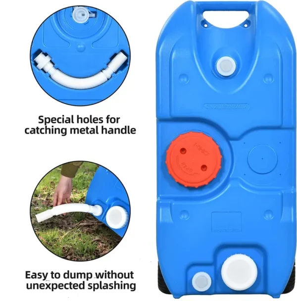 10.6 Gallon Portable Camping Water Holding Tank with Large Wheels - 图片 5
