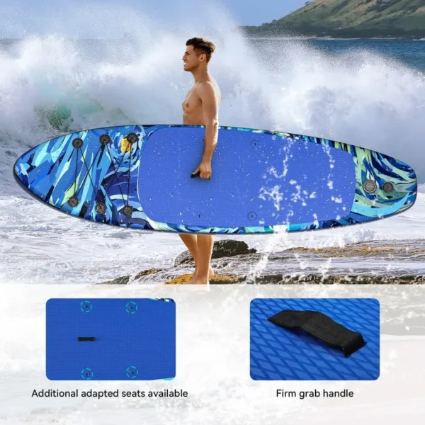 11'x 6'' Inflatable SUP Board with SUP Accessories Including Backpack Wide Stance Surf Control Waterproof Phone Case Leash Paddle Pump Standing Boat - 图片 8