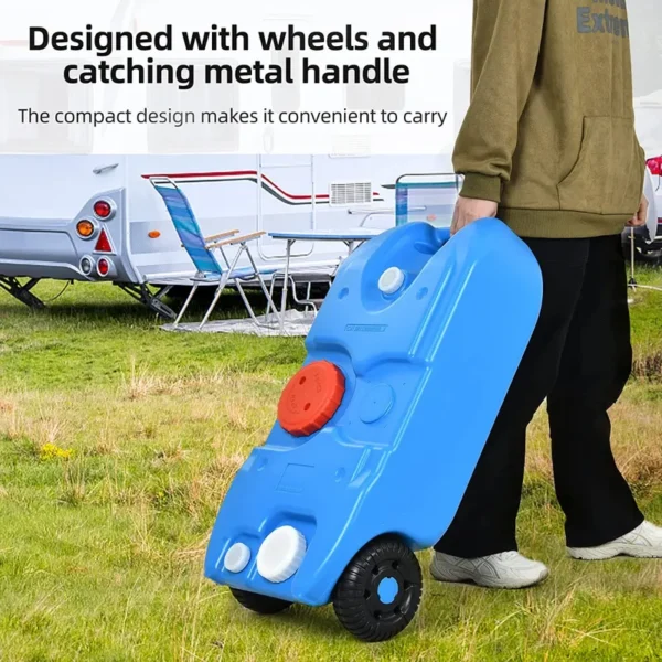 10.6 Gallon Portable Camping Water Holding Tank with Large Wheels - 图片 6