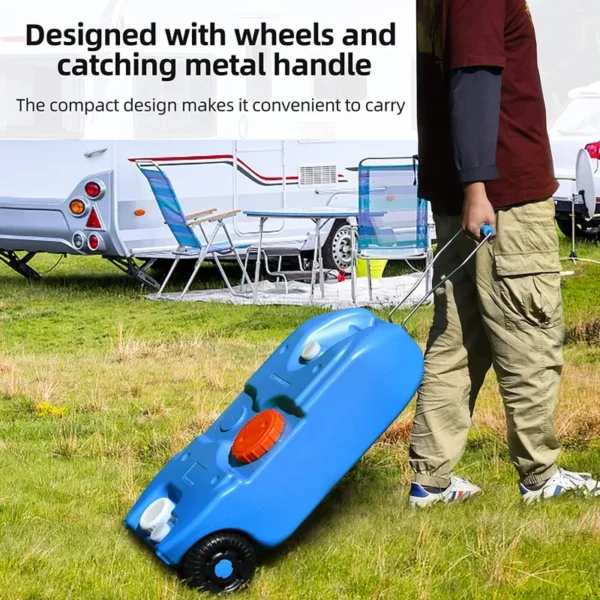 10.6 Gallon Portable Camping Water Holding Tank with Large Wheels - 图片 7