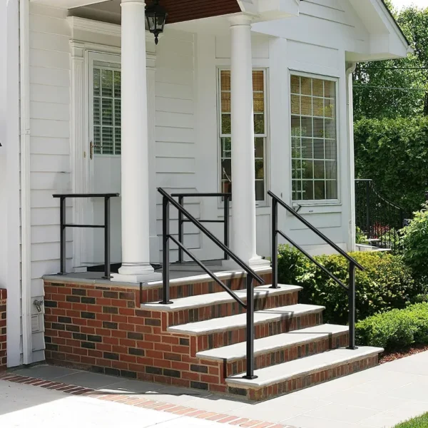 52" Length Handrails For 3-4 Step Stair in Black for Entryway - 图片 3