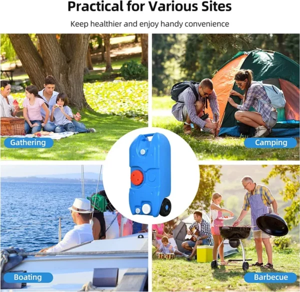 10.6 Gallon Portable Camping Water Holding Tank with Large Wheels - 图片 8