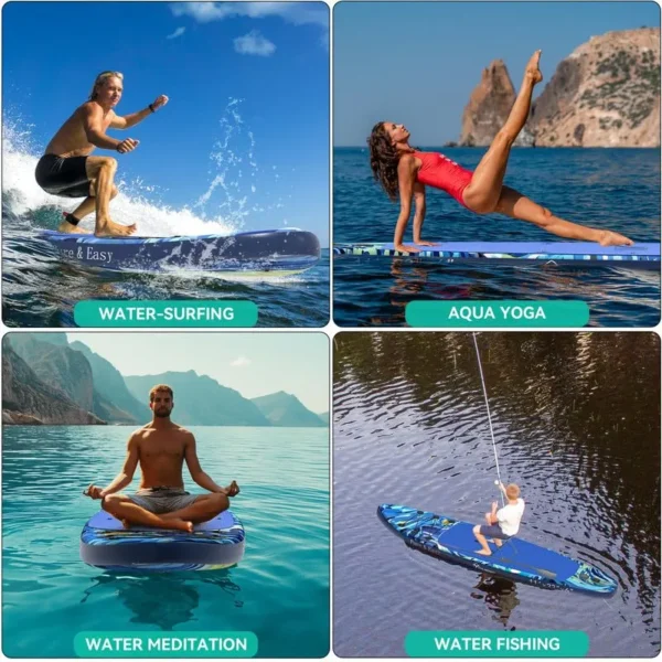 11'x 6'' Inflatable SUP Board with SUP Accessories Including Backpack Wide Stance Surf Control Waterproof Phone Case Leash Paddle Pump Standing Boat - 图片 3