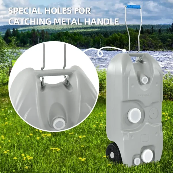 10.6 Gallon Portable Camping Water Holding Tank with Large Wheels - 图片 9