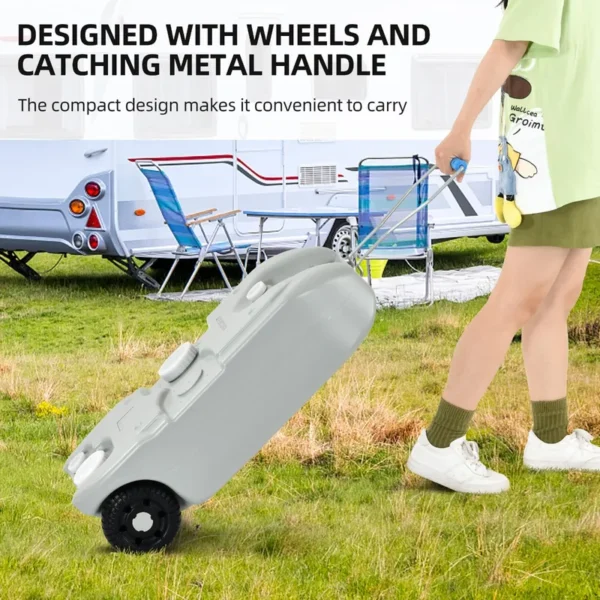 10.6 Gallon Portable Camping Water Holding Tank with Large Wheels - 图片 10