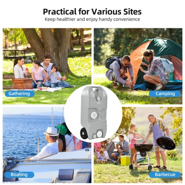 10.6 Gallon Portable Camping Water Holding Tank with Large Wheels - 图片 11