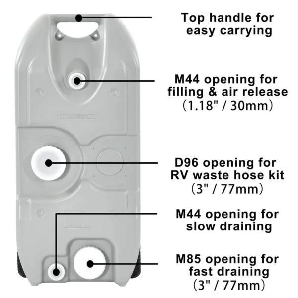 10.6 Gallon Portable Camping Water Holding Tank with Large Wheels - 图片 12