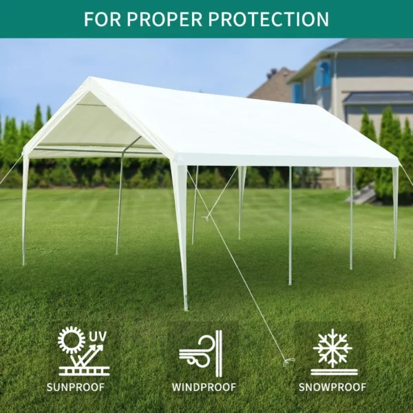 10x20FT Outdoor Canopy Tent Galvanized Heavy Duty Party Tent Wedding Event Shelters Carport Removable Sidewalls & 1 Storage Bags - 图片 7